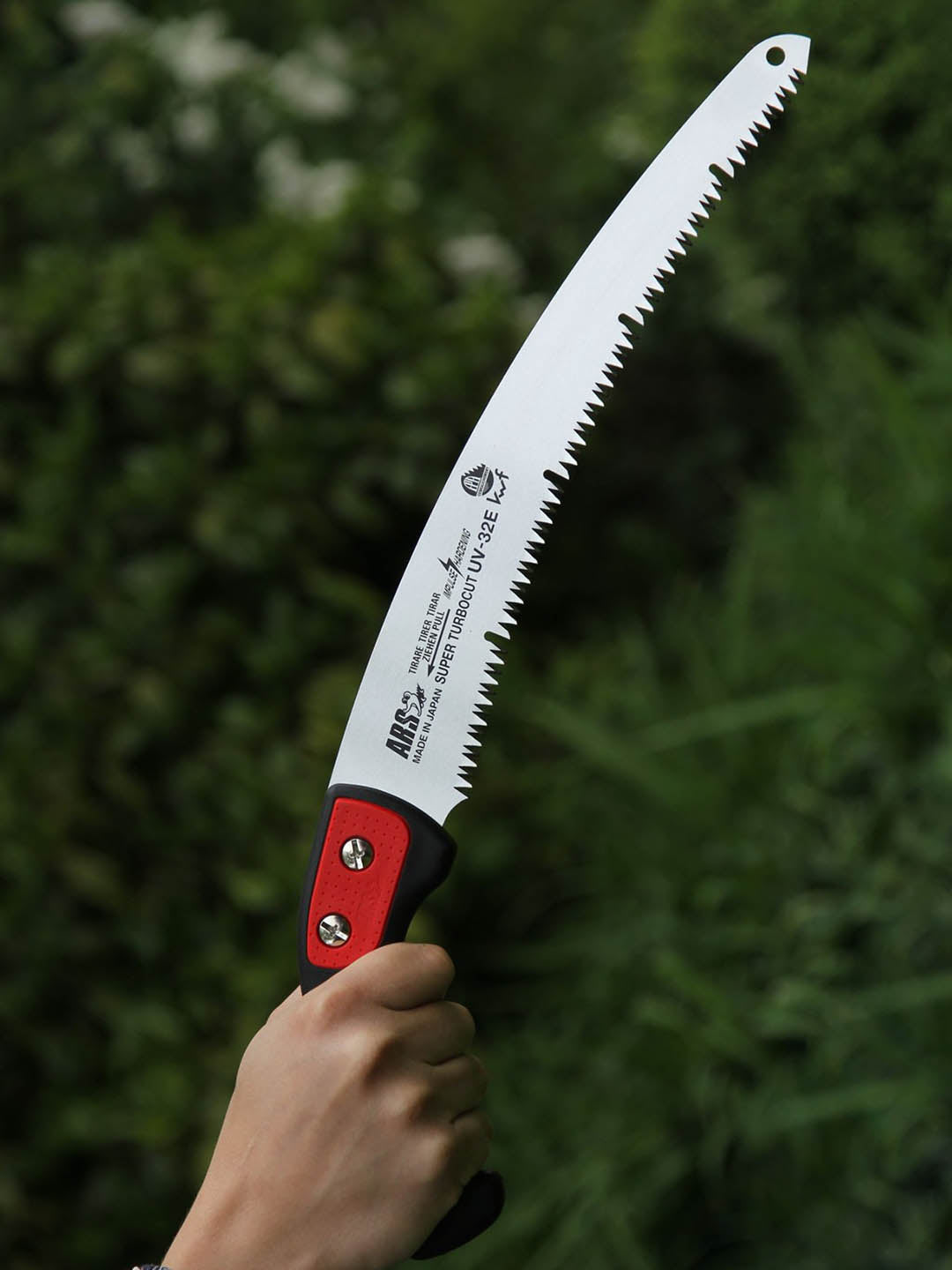 High Carbon Steel with Chemical Nickel Plating ARS Pruning Saw with Holster Red (Handle) color 