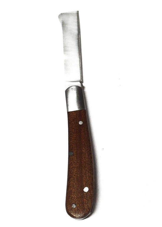 Stainless Steel Straight Grafting Knife Wood (Handle) color 