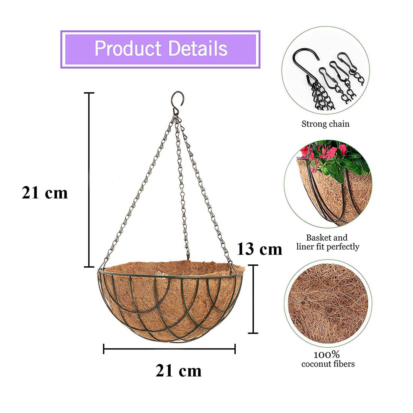 Coir Hanging Planter 8"